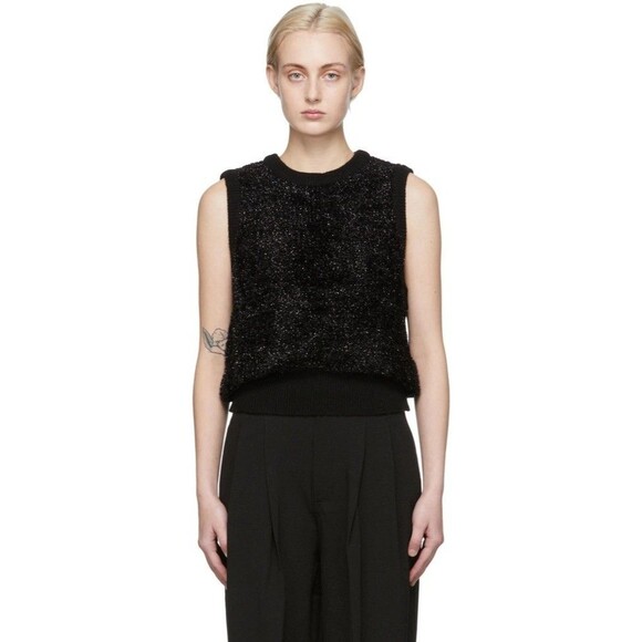 GANNI Sparkle Knit Tank Top Sweater Vest Size Medium - Picture 4 of 9